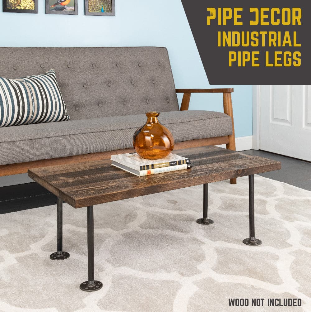1/2 in. x 12 in. Round Flange Pipe Table Legs - 4 Pack