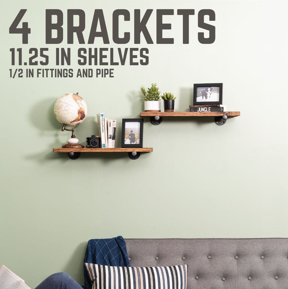 1/2 in. x 12 in. Shelf Bracket Kit, 4 Pack