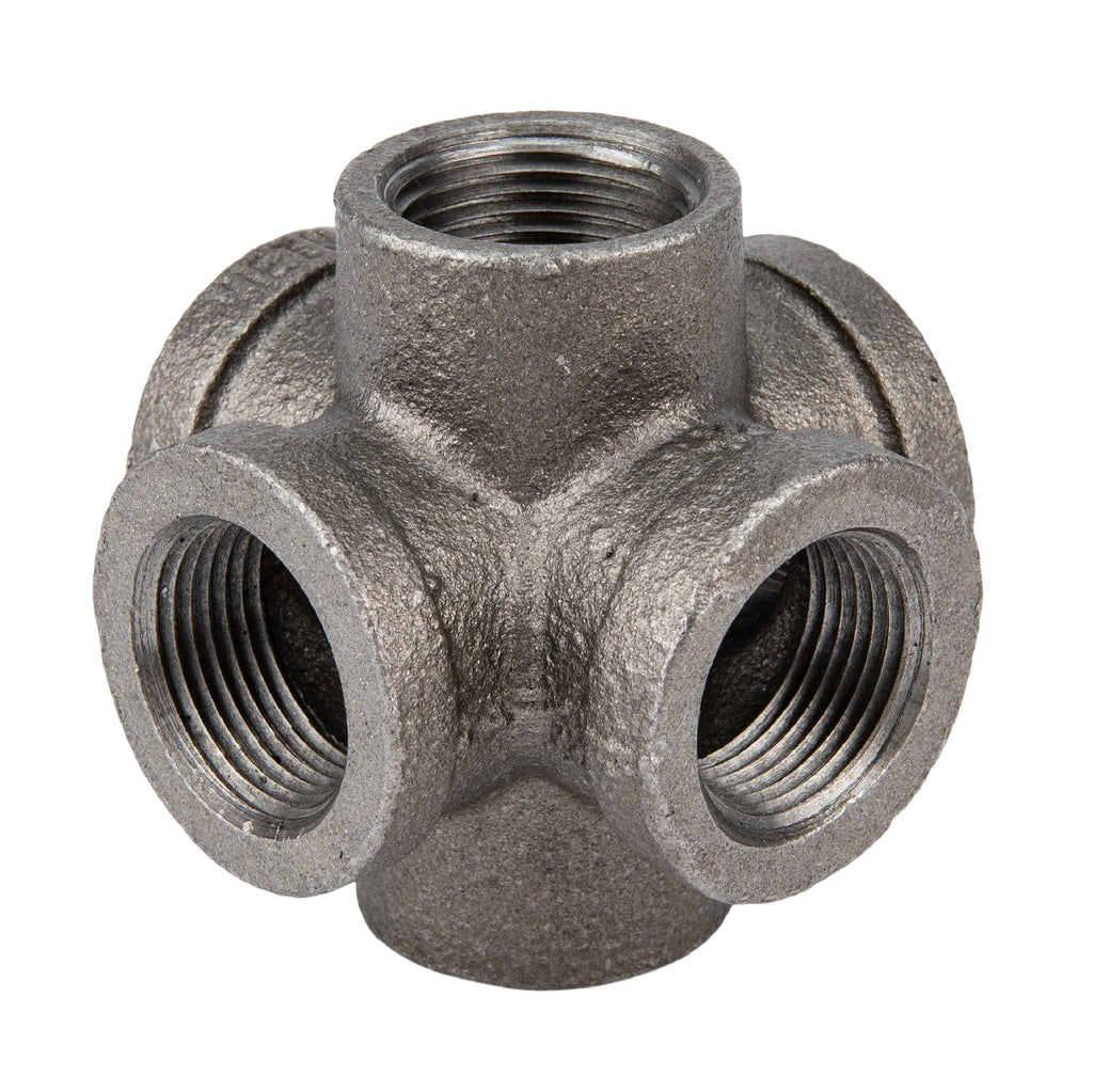 1 in. Black 6-Way Fitting