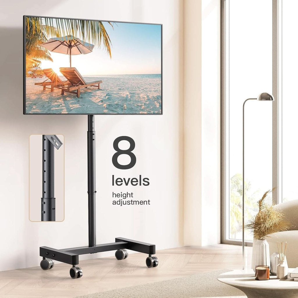 Adjustable Rolling TV Cart For 13 To 50 Inch TVs Tilt