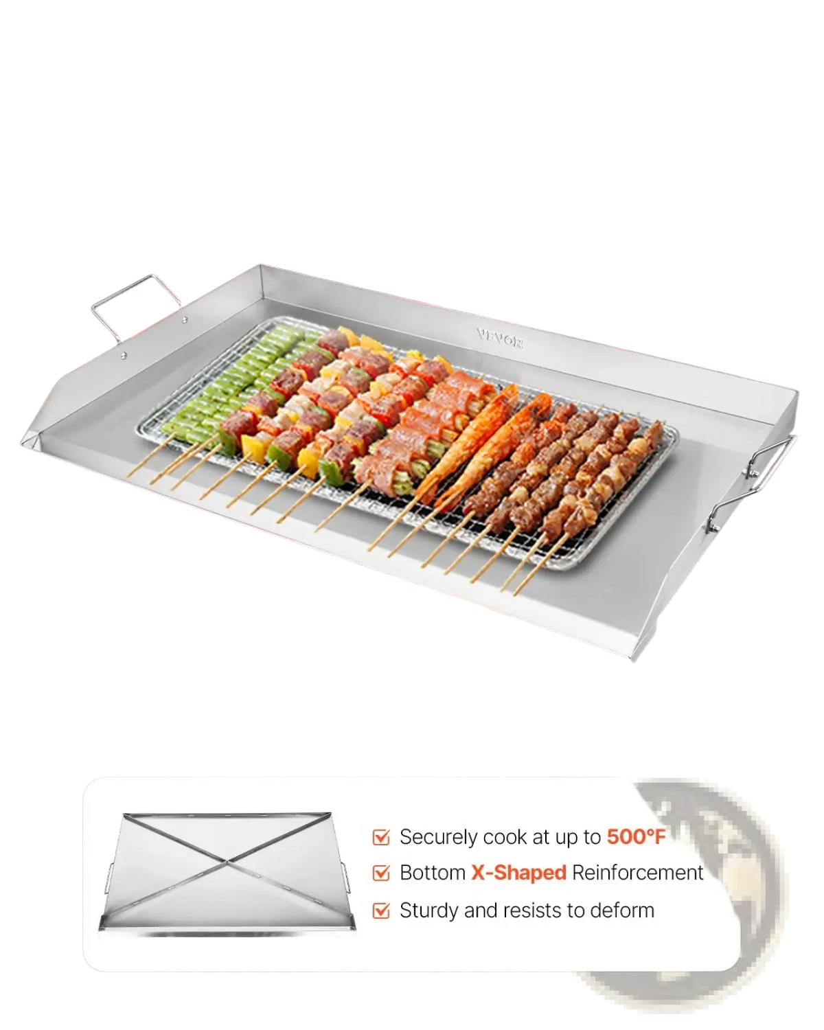 36x22 Stainless Steel Flat Top Griddle Bbq Grill Pan