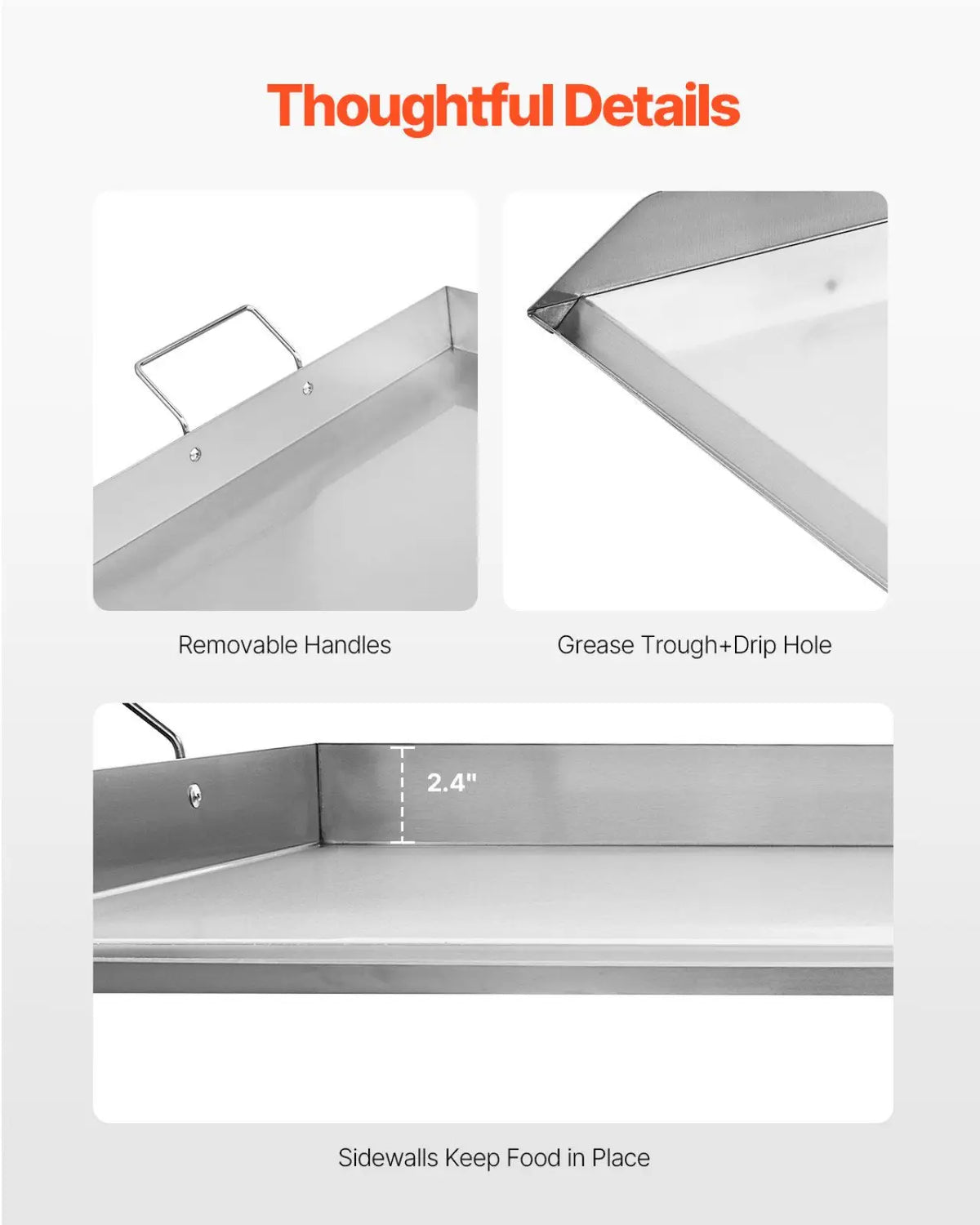36x22 Stainless Steel Flat Top Griddle Bbq Grill Pan