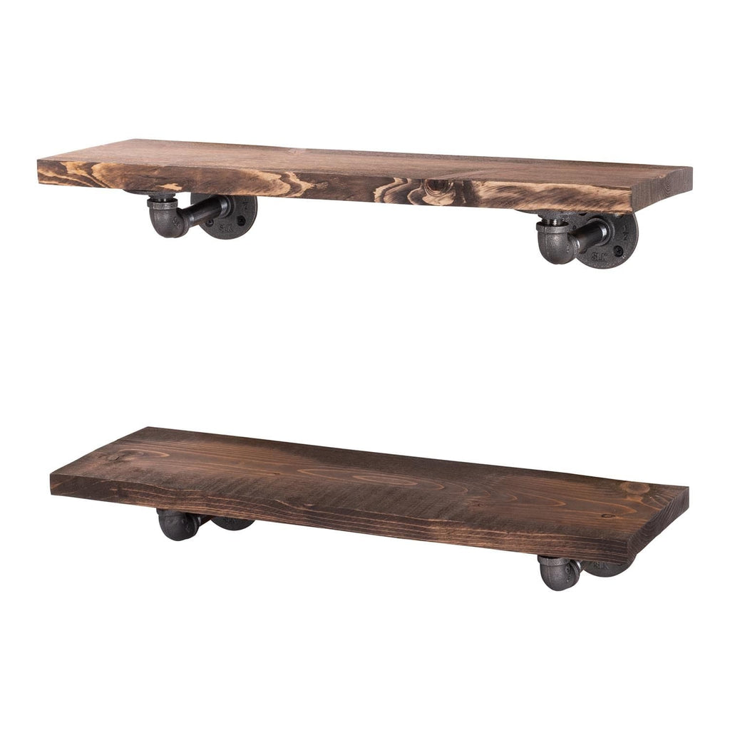 RESTORE Trail Brown 24 in. Shelves with L-Shaped Brackets
