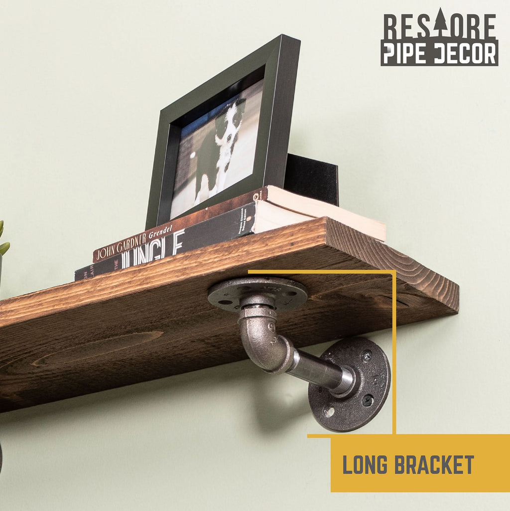 RESTORE Trail Brown 24 in. Shelves with L-Shaped Brackets