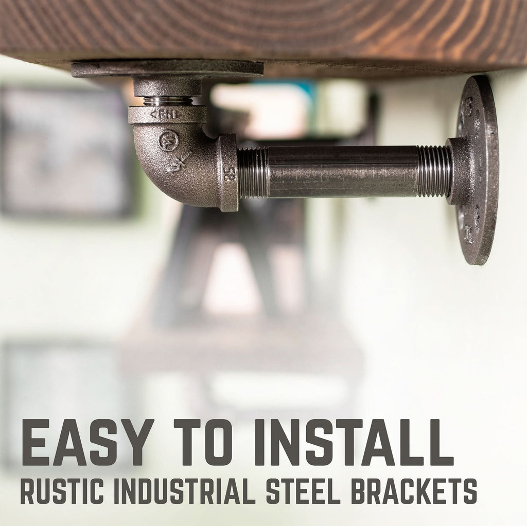RESTORE Trail Brown 24 in. Shelves with L-Shaped Brackets