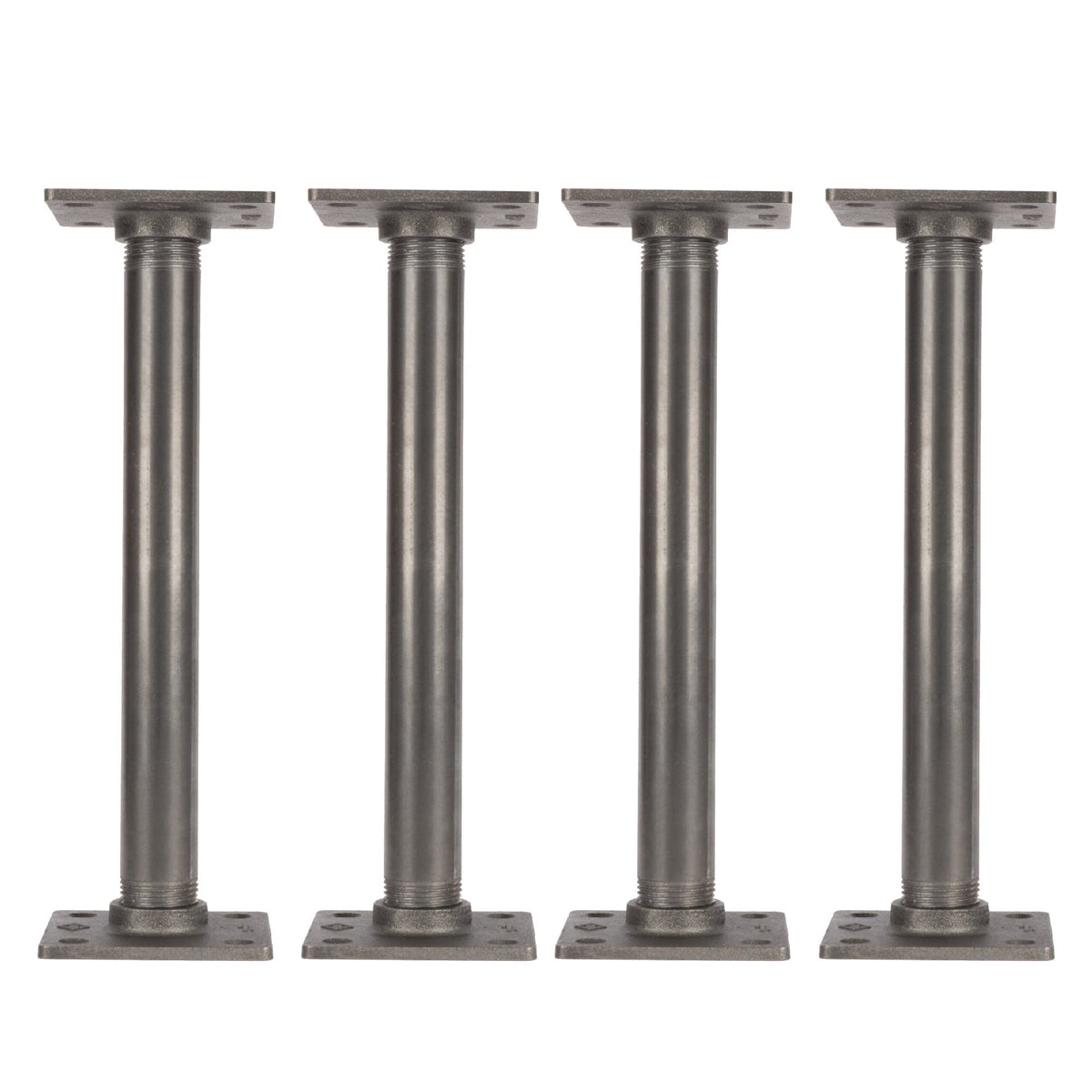 1 in. x 12 in. Square Flange Pipe Table Legs - 4 Pack