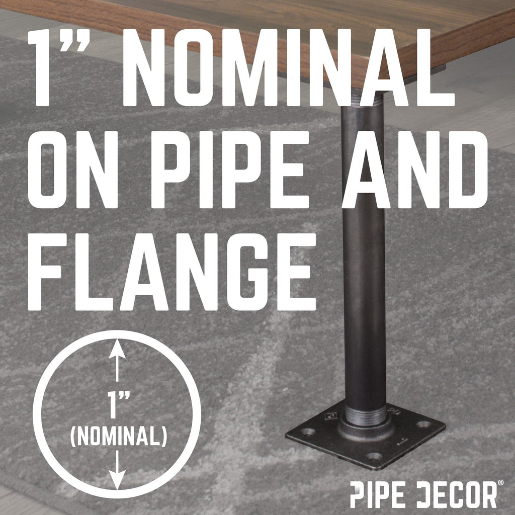 1 in. x 30 in. Square Flange Pipe Table Legs - 4 Pack