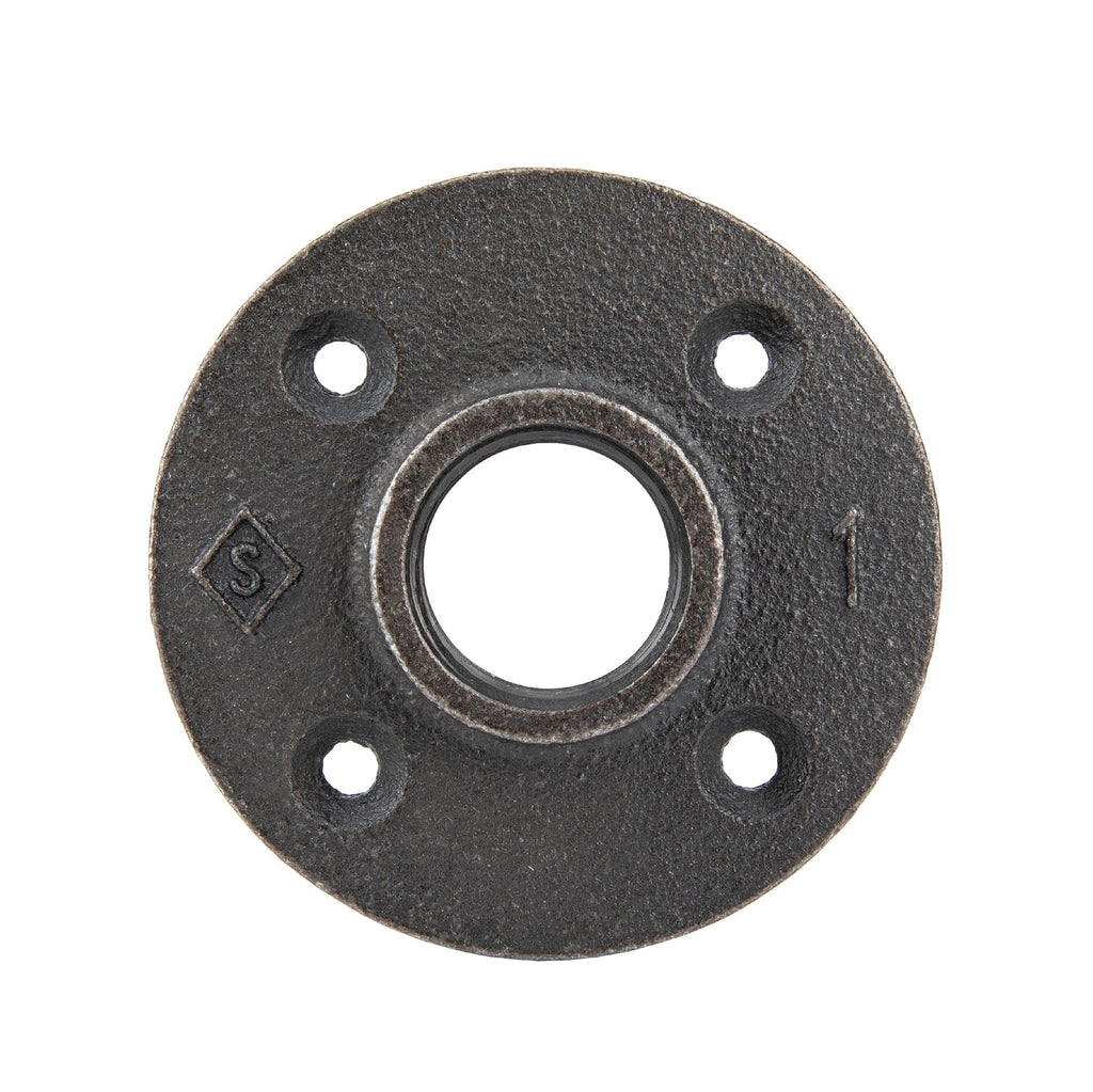 1 in. Prefinished Matte Black Floor Flange
