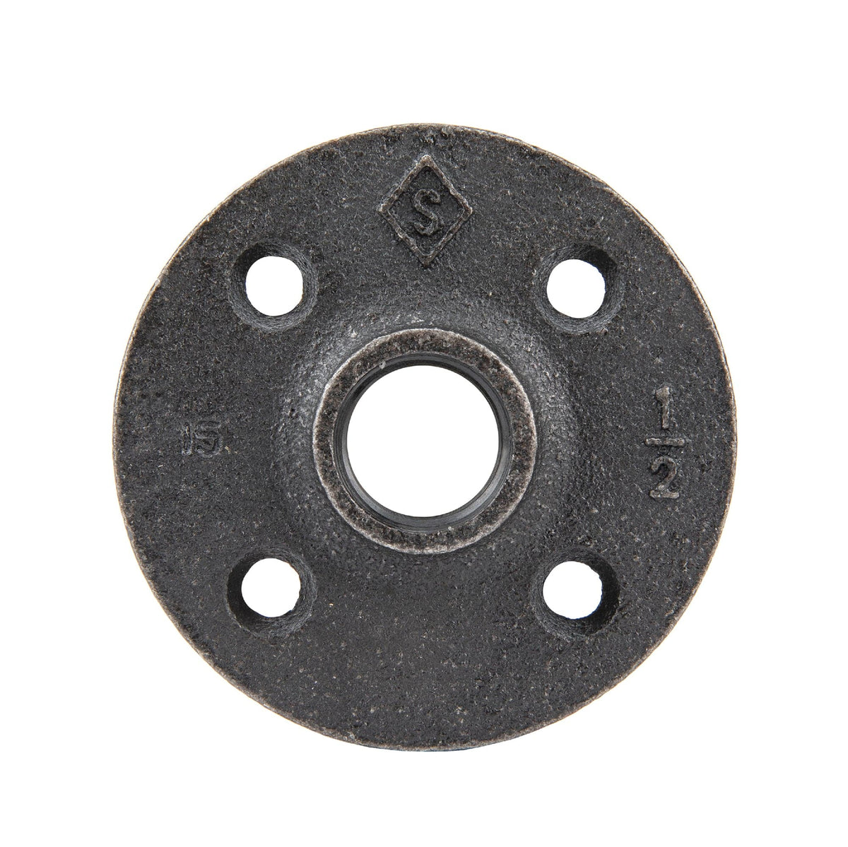 1/2 in. Prefinished Matte Black Floor Flange