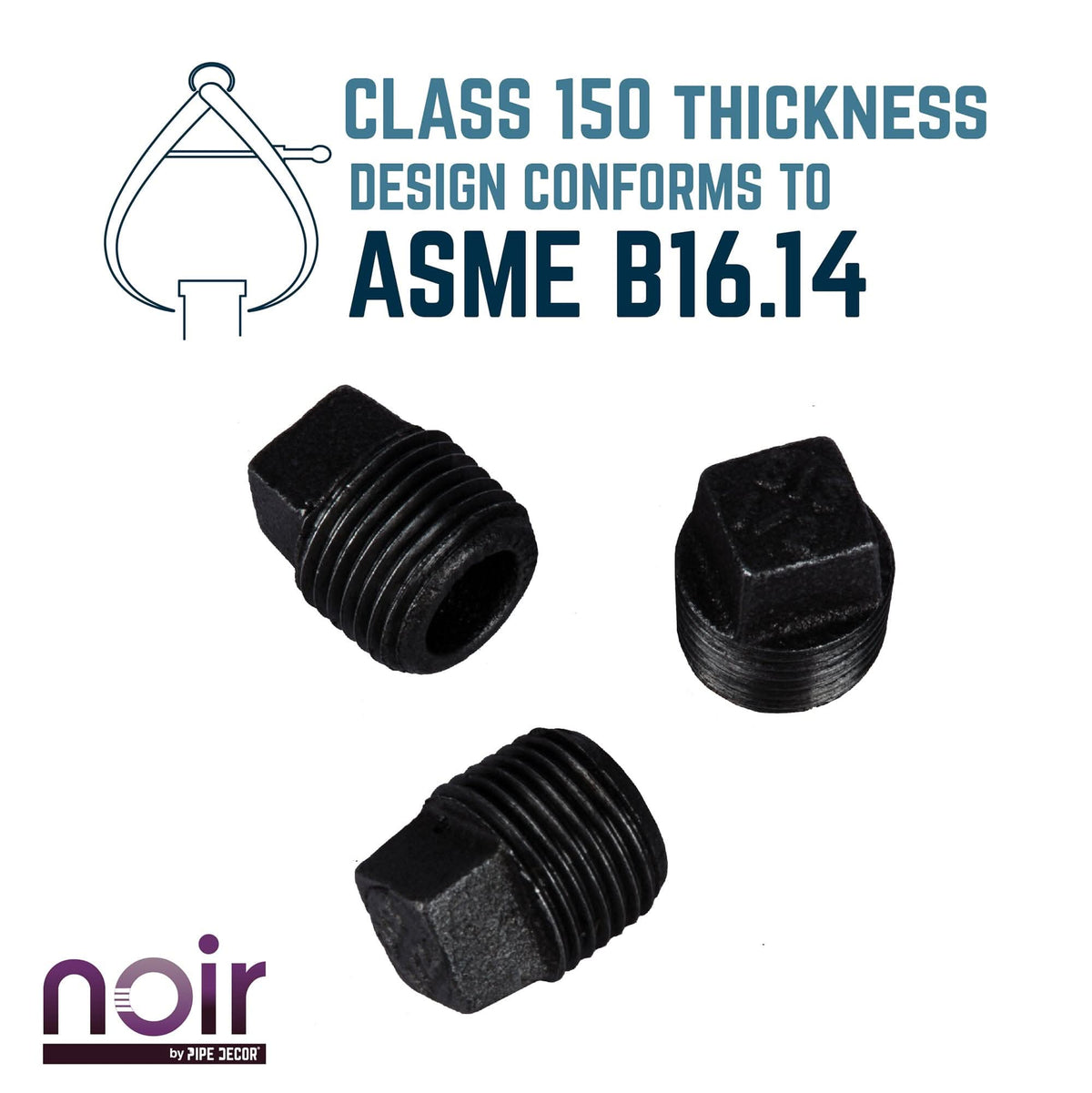 1/2 in. Prefinished Matte Black Plug