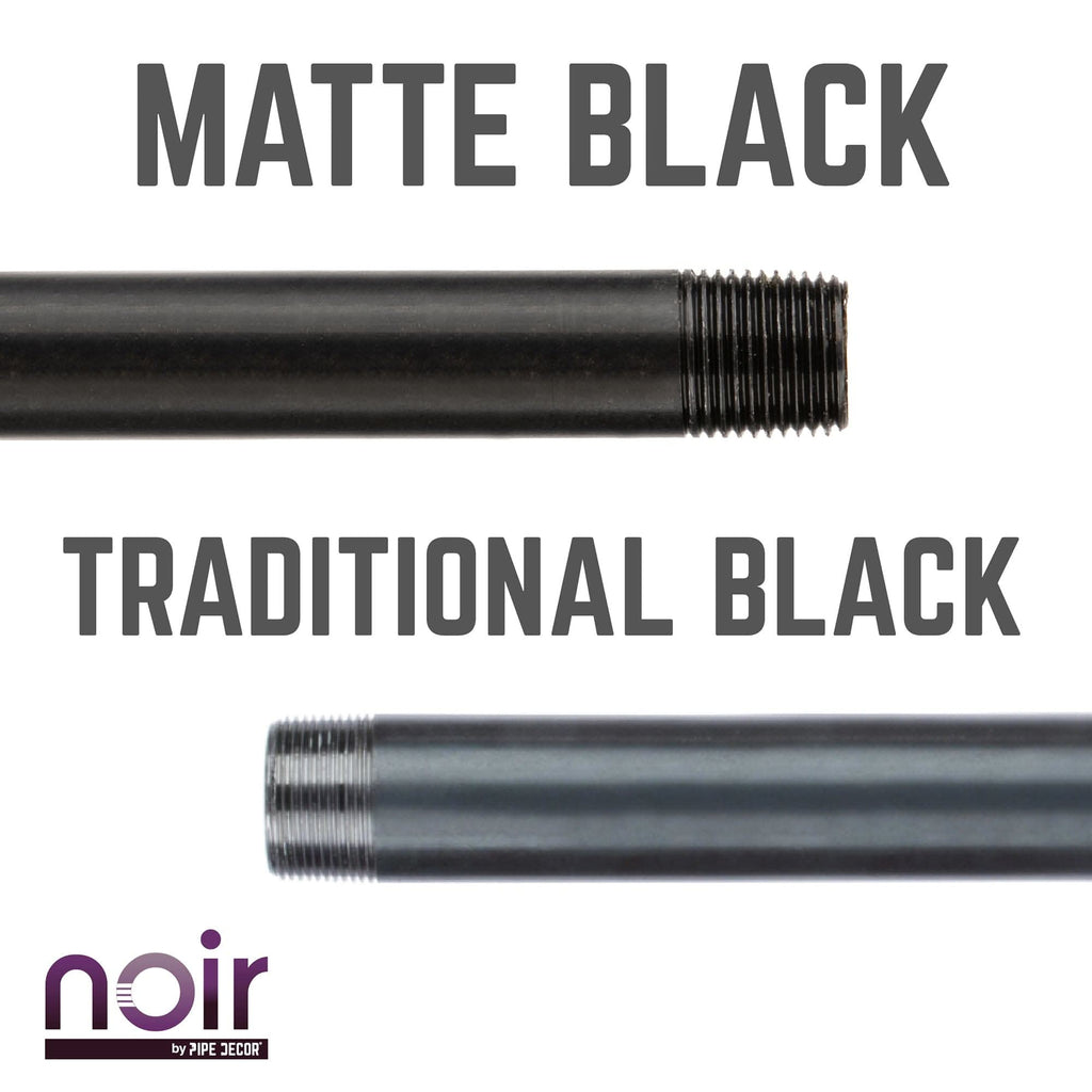 1/2 in. x 6 in. Prefinished Matte Black Pipe