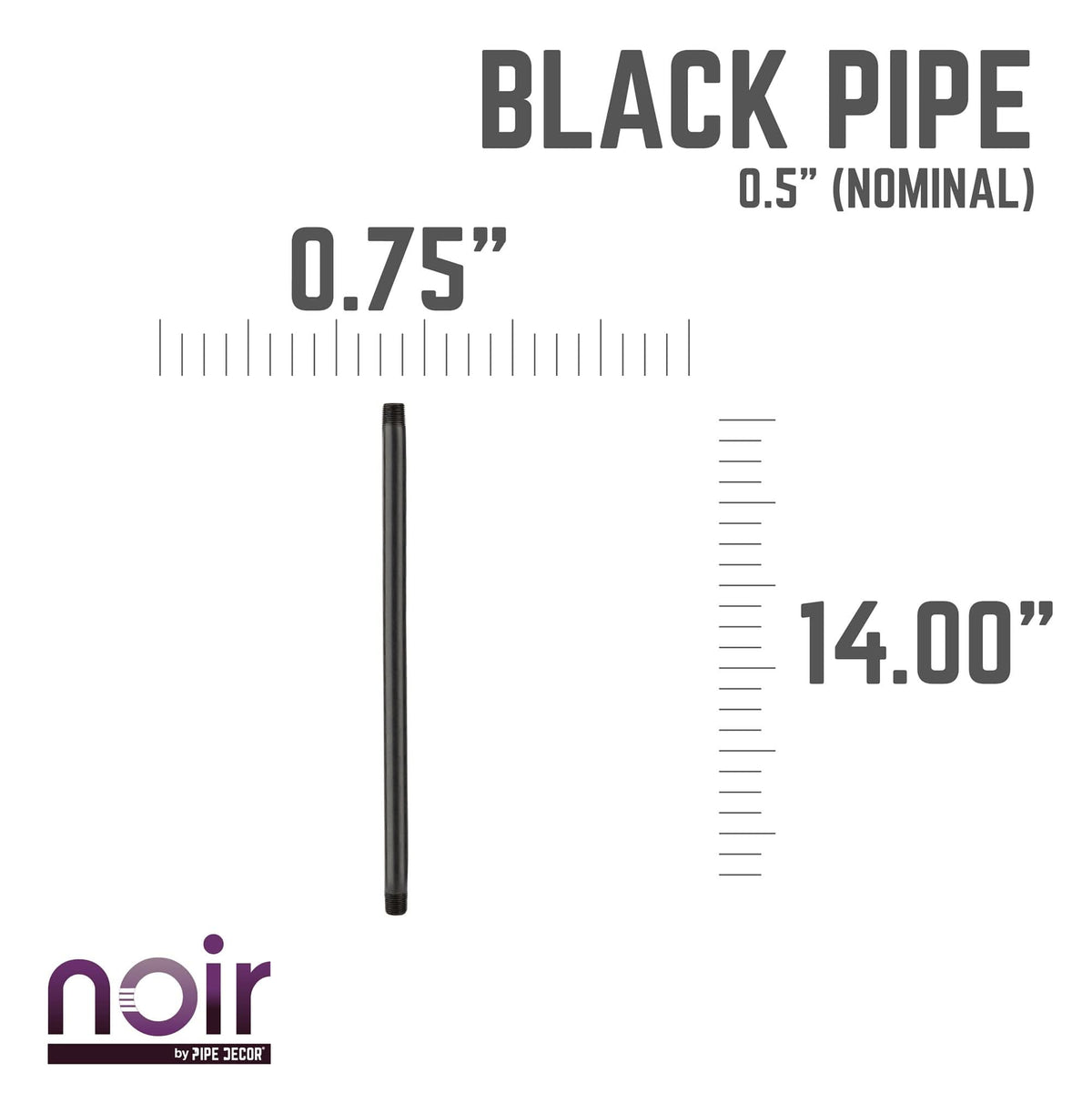 1/2 in. x 24 in. Prefinished Matte Black Pipe