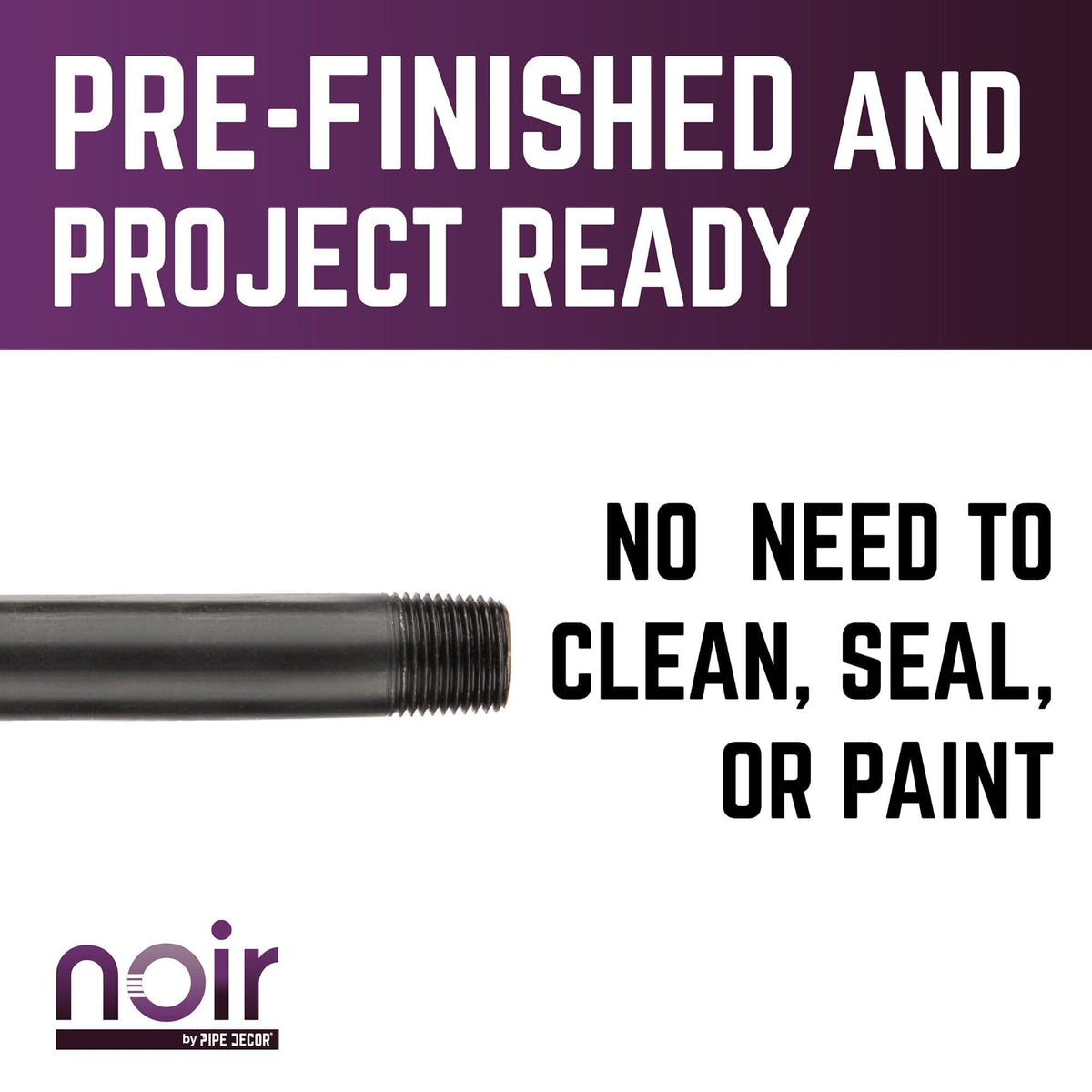 1/2 in. x 30 in. Prefinished Matte Black Pipe