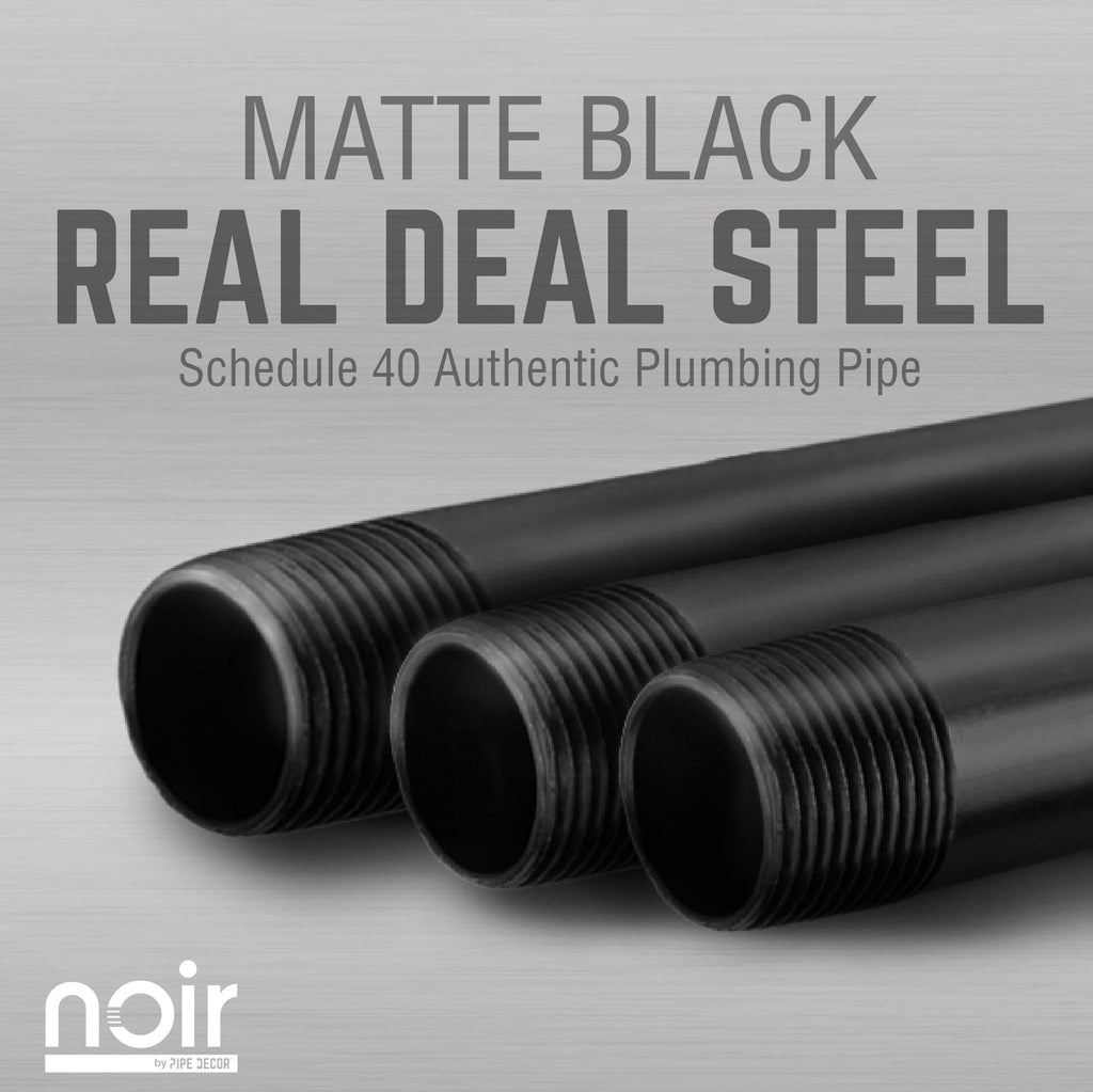 1/2 in. x 6 in. Noir Black Barn Door Handle - 10.5 in. L