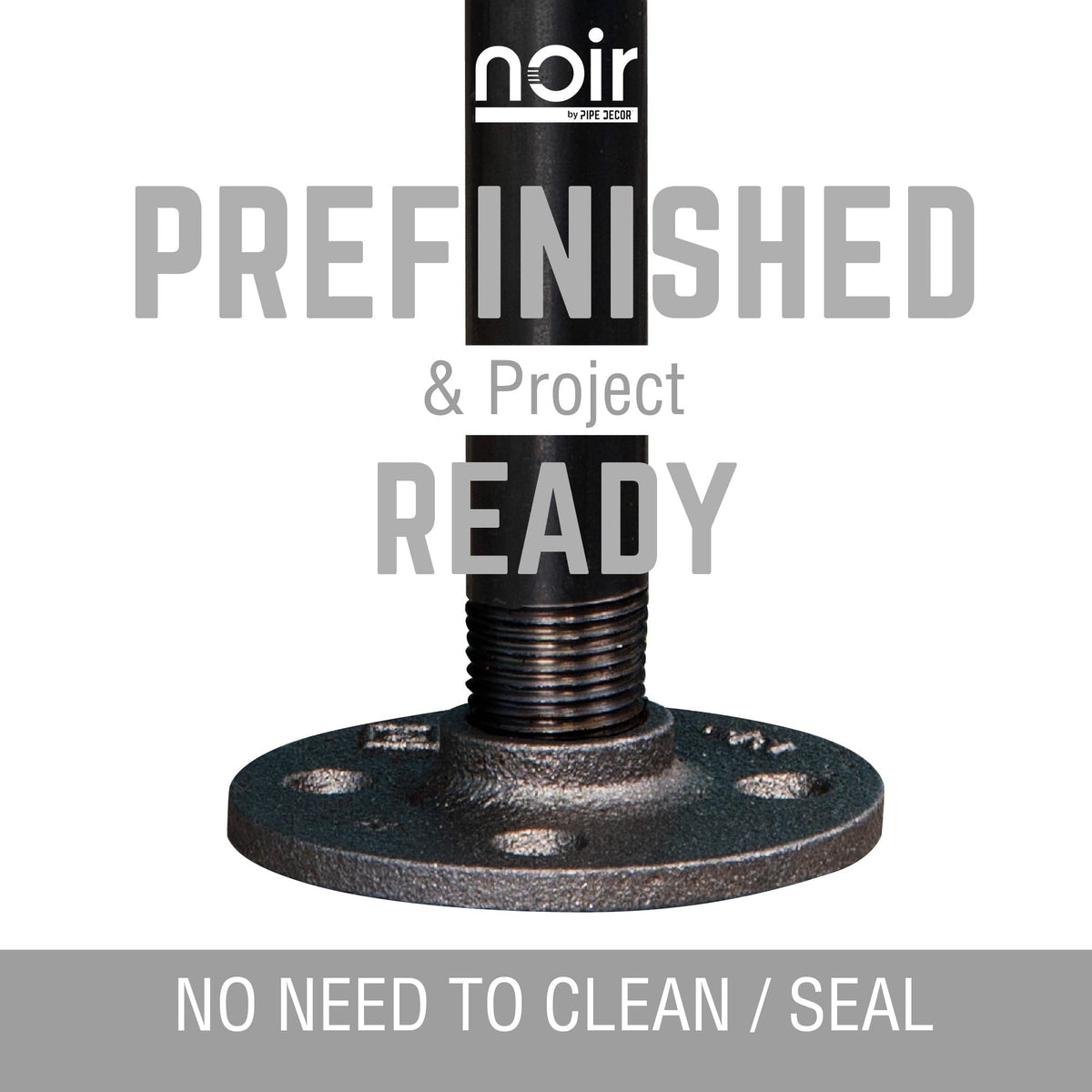 1 in. x 30 in.  Noir Black Round Flange Pipe Table Legs - 4 Pack