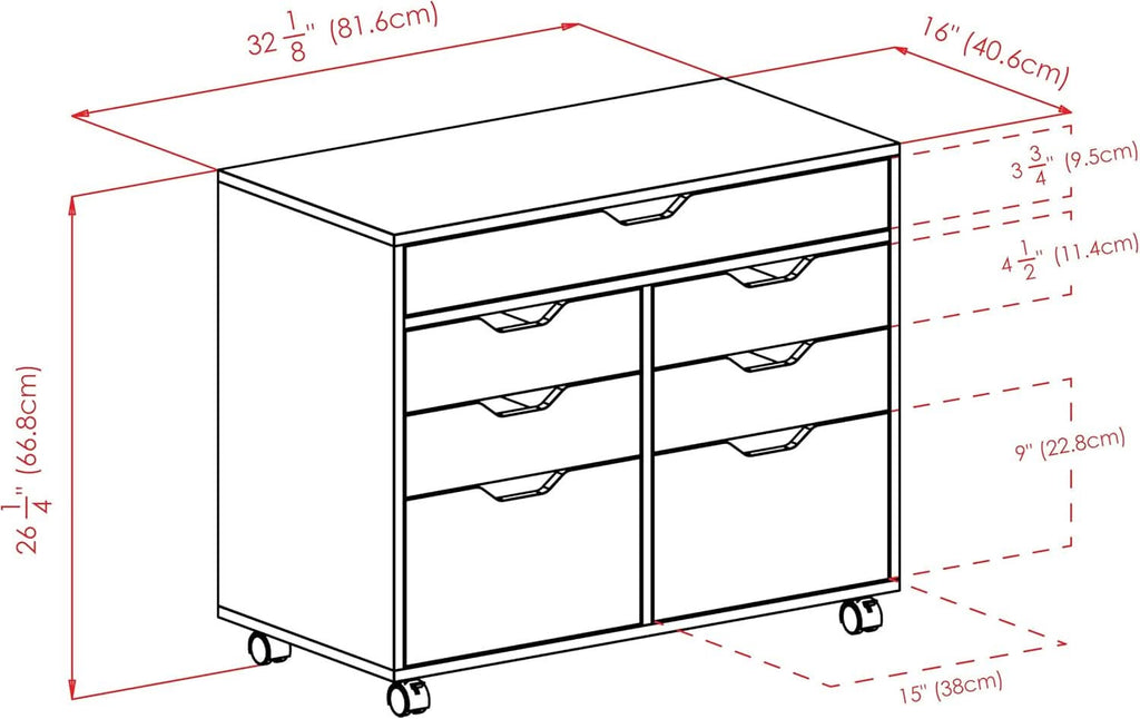 Black Halifax Two Door Storage Cabinet With Four Drawers