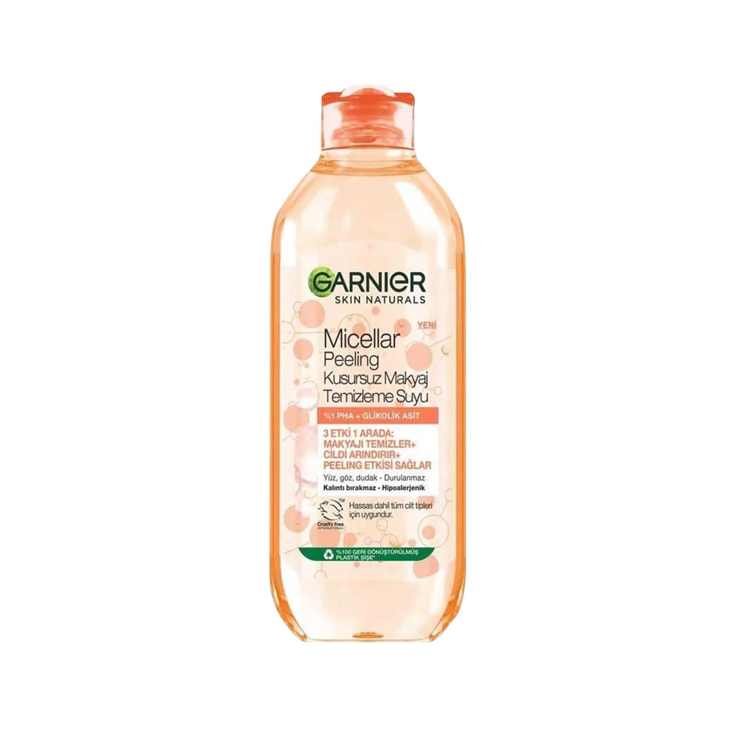 Garnier Micellar Cleansing Water with Peeling Properties for Gentle Makeup Removal - 400ml, Effective Skincare Solution
