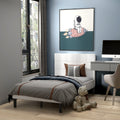 Platform Bed with Button Tufted Headboard