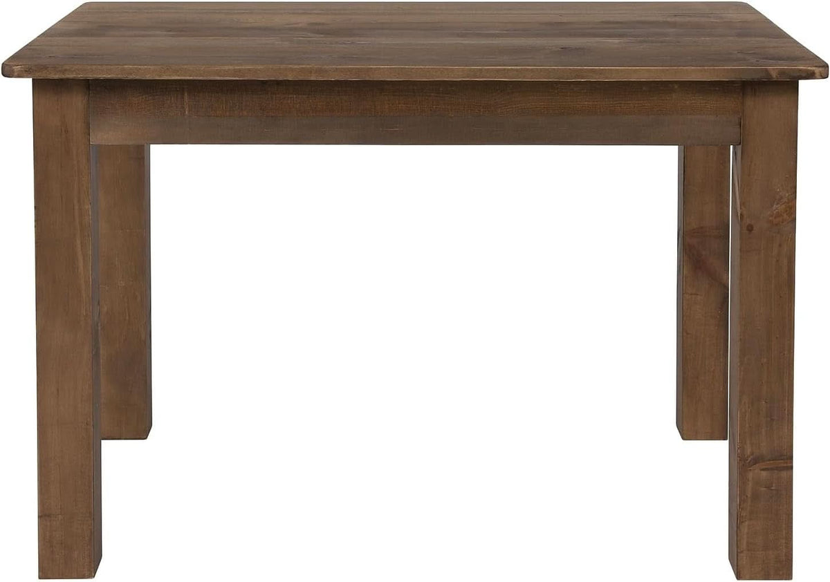Hercules 46x30 Antique Rustic Solid Pine Farm Dining Table