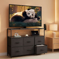 Dresser TV Stand Black With Built In Charging Station