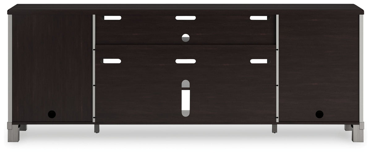 Darborn - XL TV Stand W/Fireplace Option - Gray / Brown