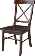 X Back Dining Chair In Java Finish With Solid Wood Seat