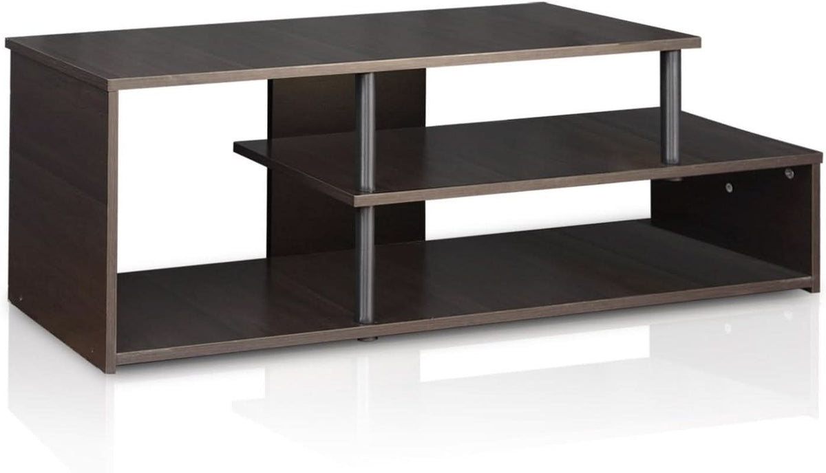 Econ Low Rise TV Stand Espresso Black With Shelves
