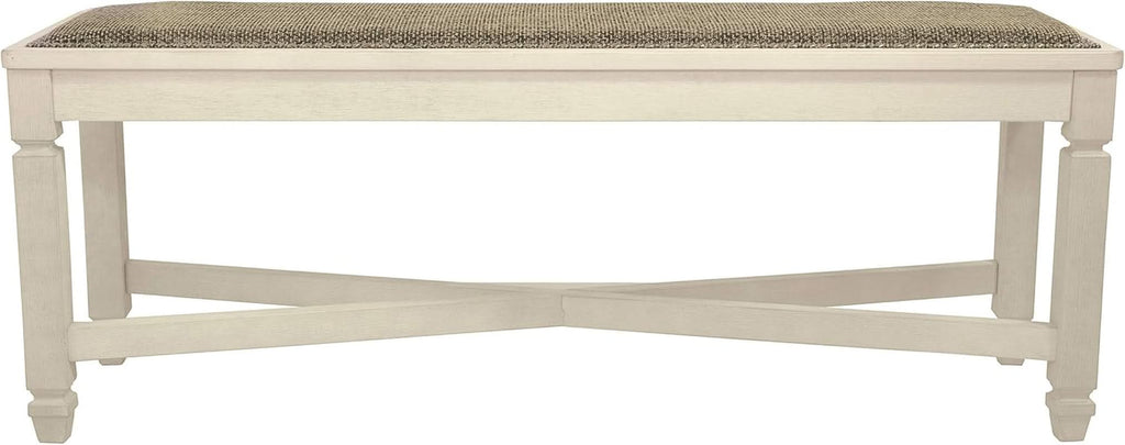 Bolanburg Upholstered Dining Bench Antique White Finish