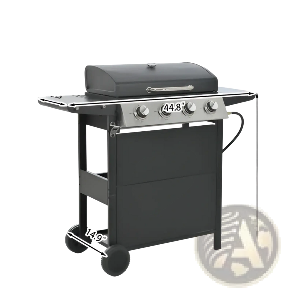 4 Burner Propane Gas Grill 34000 Btu Stainless Steel