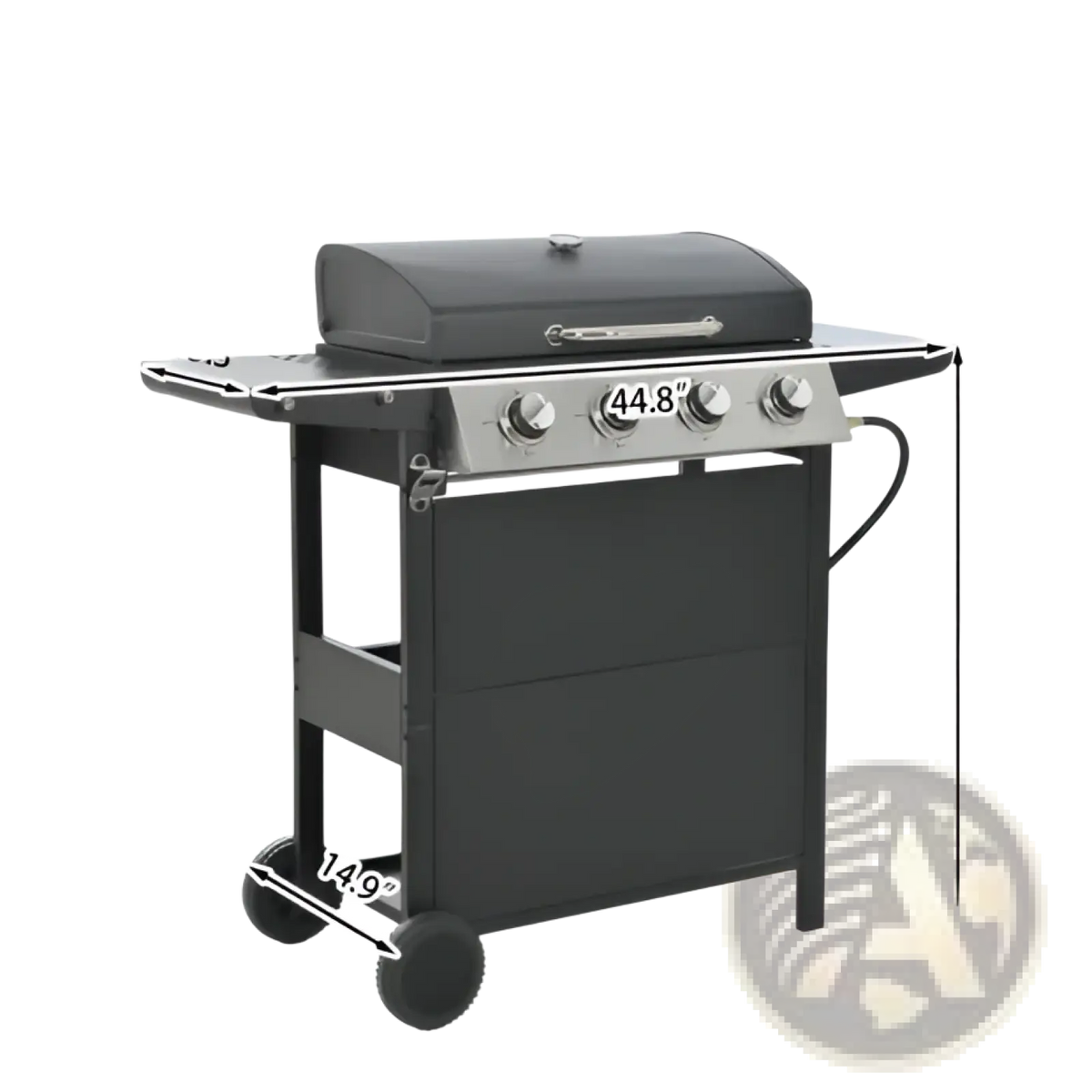4 Burner Propane Gas Grill 34000 Btu Stainless Steel