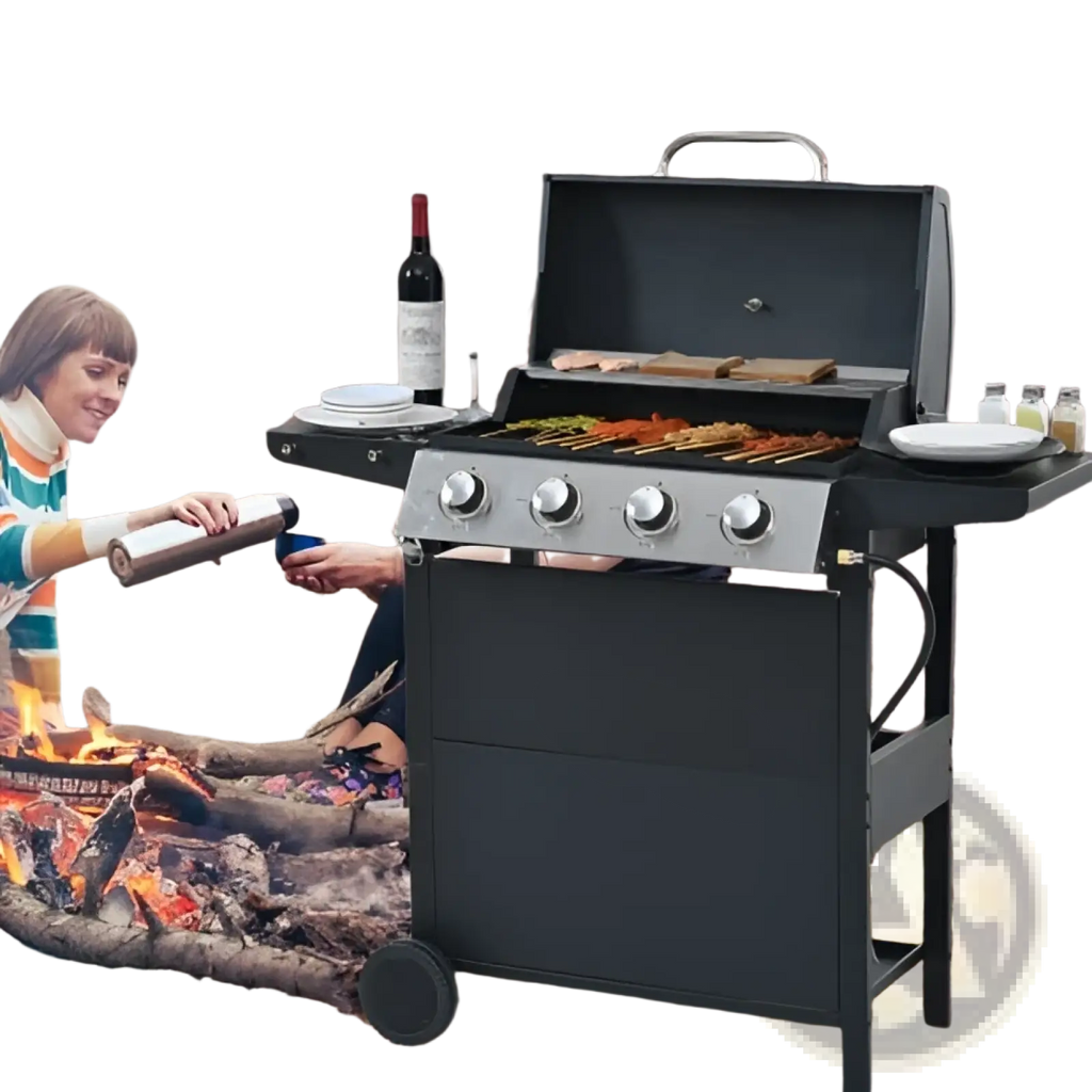 4 Burner Propane Gas Grill 34000 Btu Stainless Steel