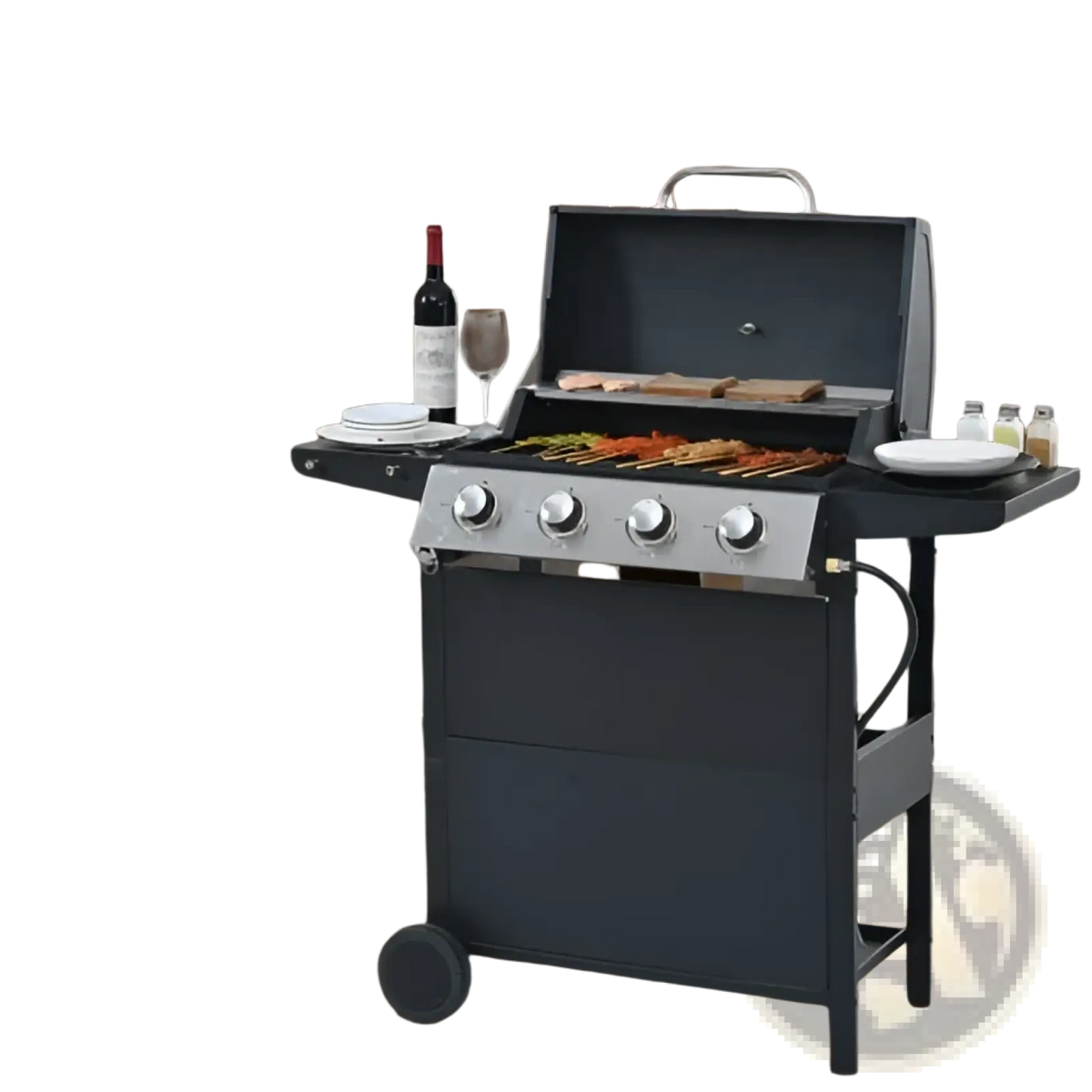 4 Burner Propane Gas Grill 34000 Btu Stainless Steel