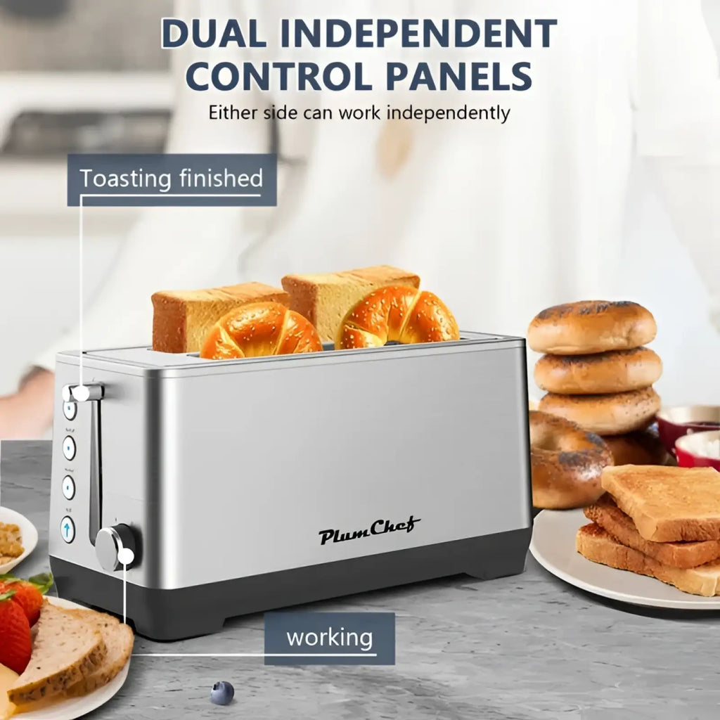 4-slice Toaster Plumchef Stainless Steel Wide Slot