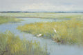Original Oil Painting of Egrets In Water