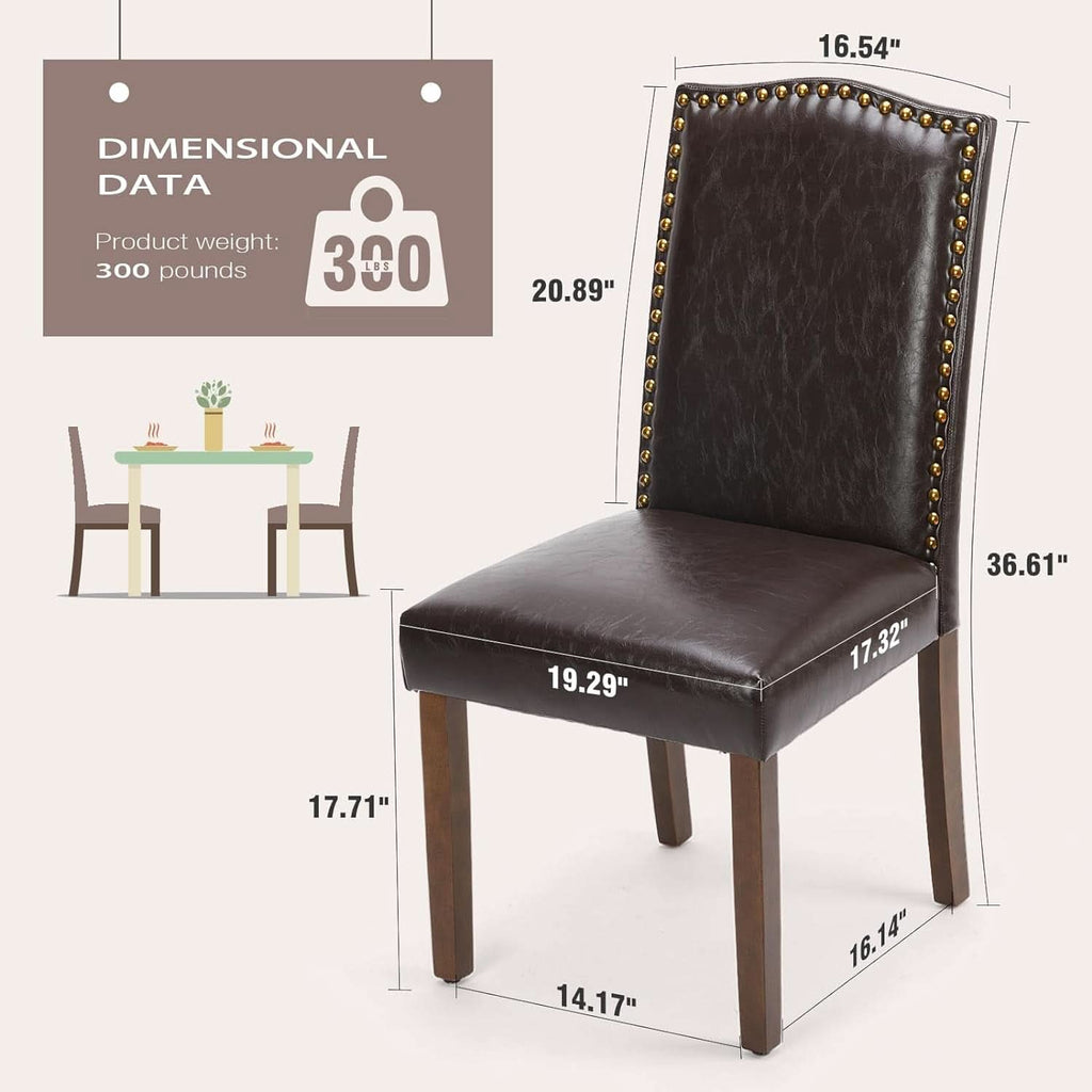 Six Piece Dark Brown Dining Chairs Living Room Set