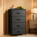 Compact 4 Drawer Dresser Dark Grey For Small Bedrooms