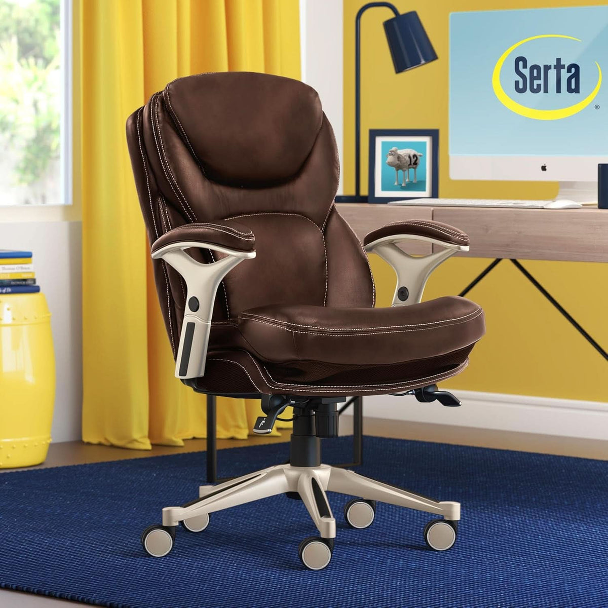 Claremont Ergonomic Office Chair Lumbar Support Chestnut