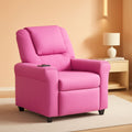 Hot Pink Kids Recliner With Cup Holder Compact Design