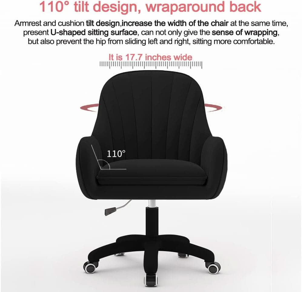 Velvet Home Office Chair Height Adjustable For Desk Use