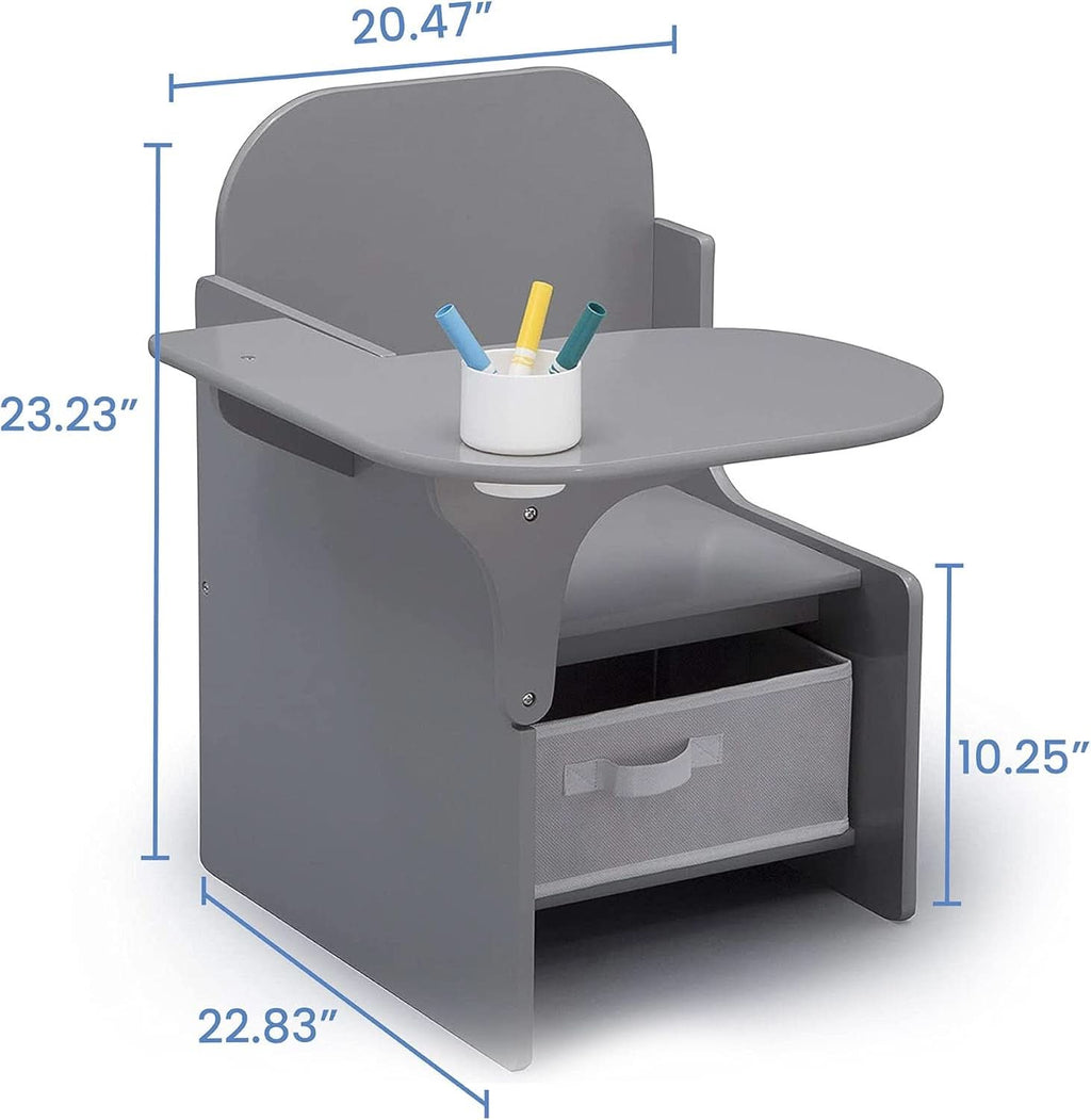 Mysize Chair Desk With Removable Cup Holder Grey Bin