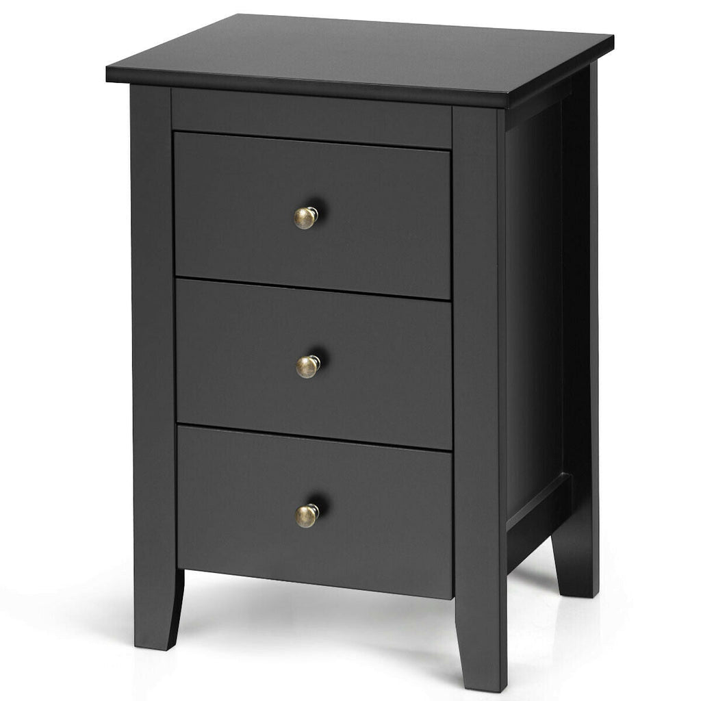 Set of 2 Nightstand End Beside Table Drawers