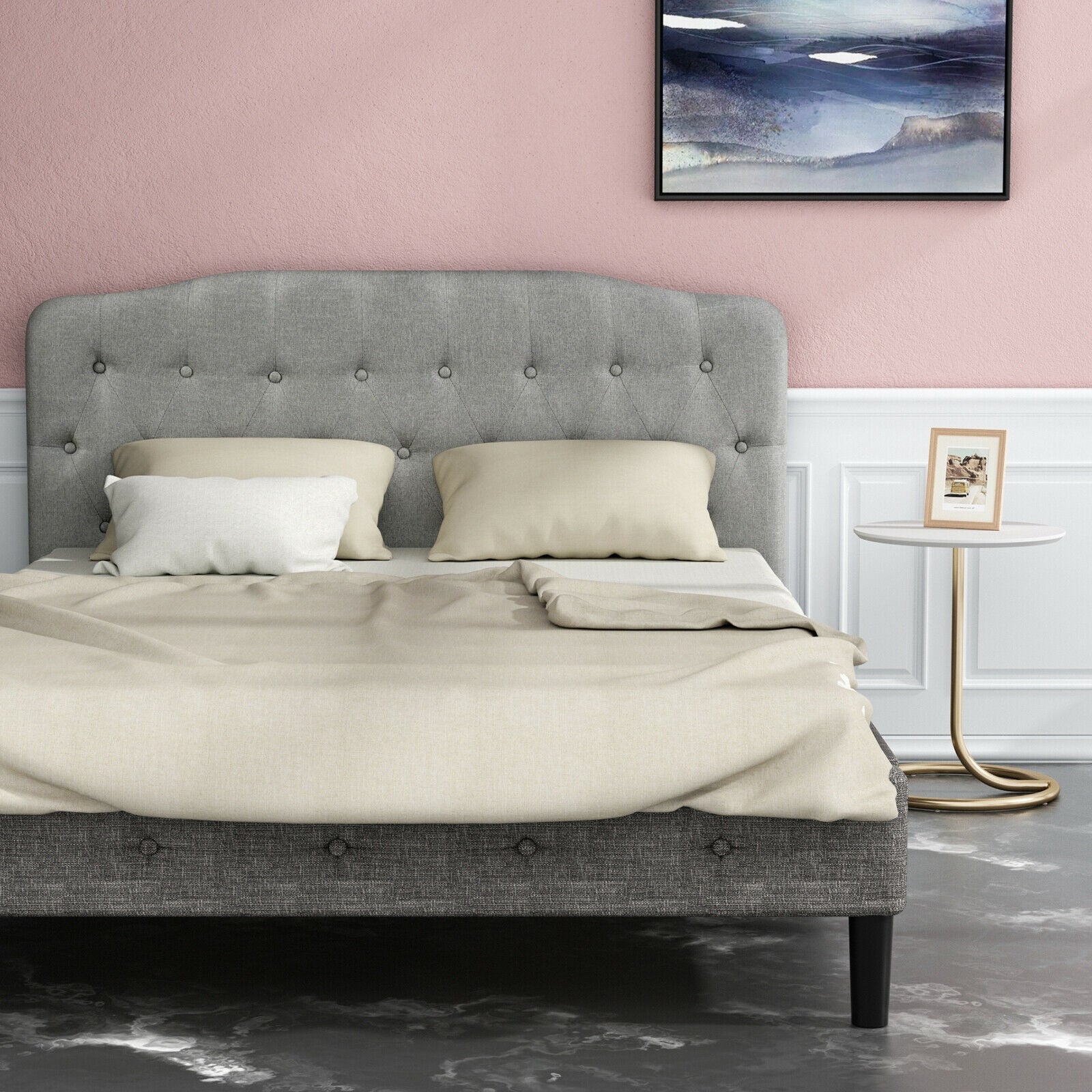 Queen Upholstered Headboard with Adjustable Heights