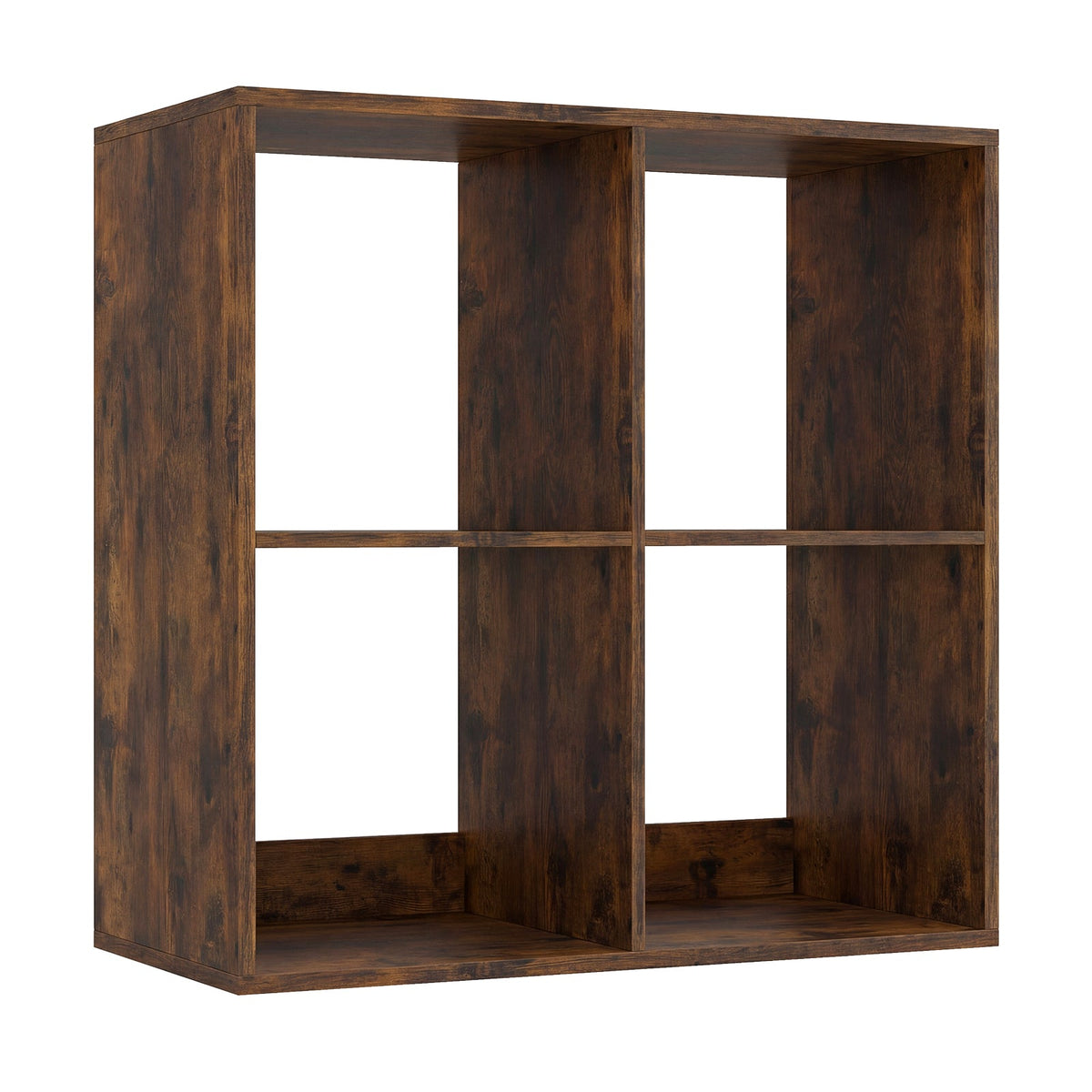 4 Cube Bookshelf with Back Guardrail for Living Room Bedroom