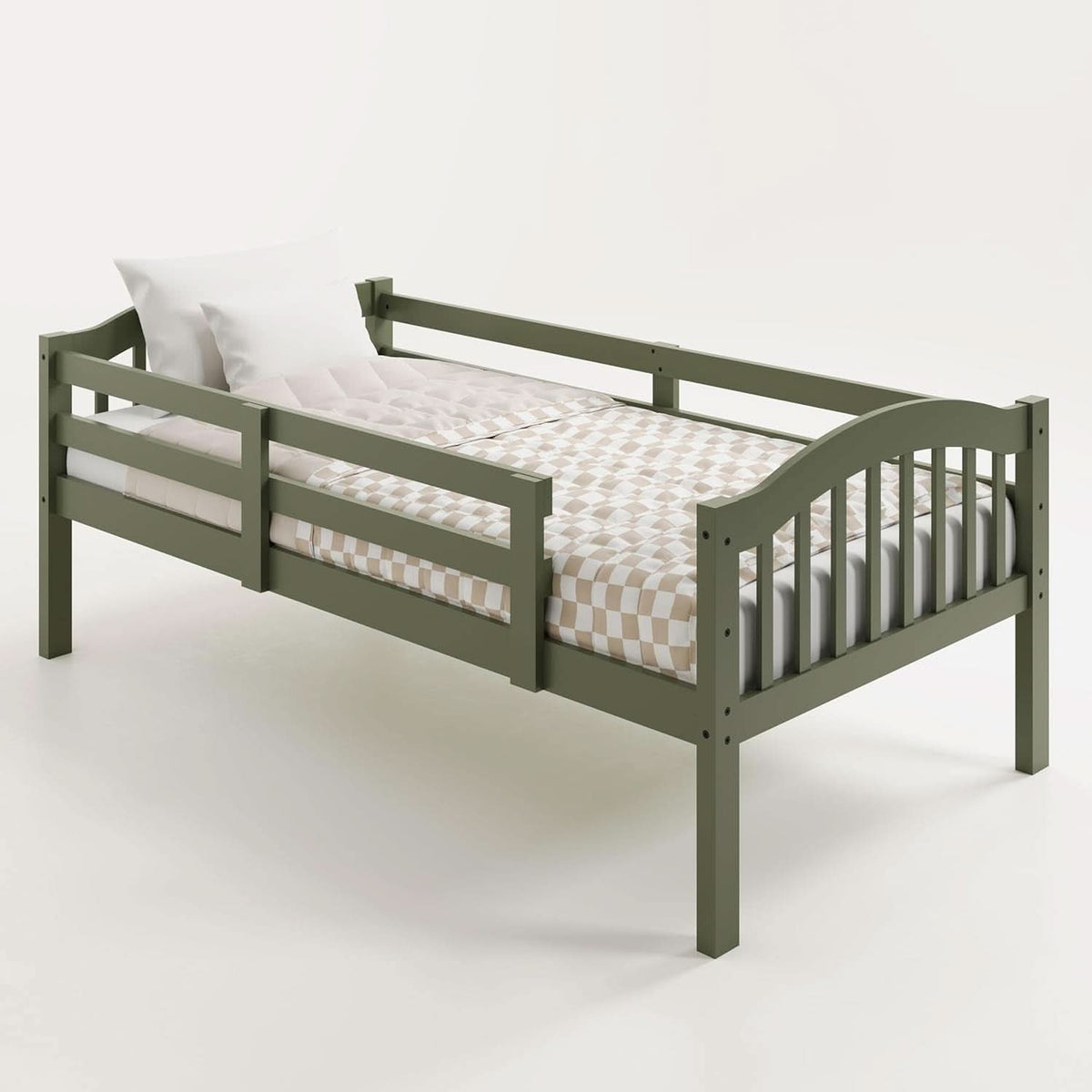 Olive Twin Over Twin Bunk Bed Converts To Two Beds