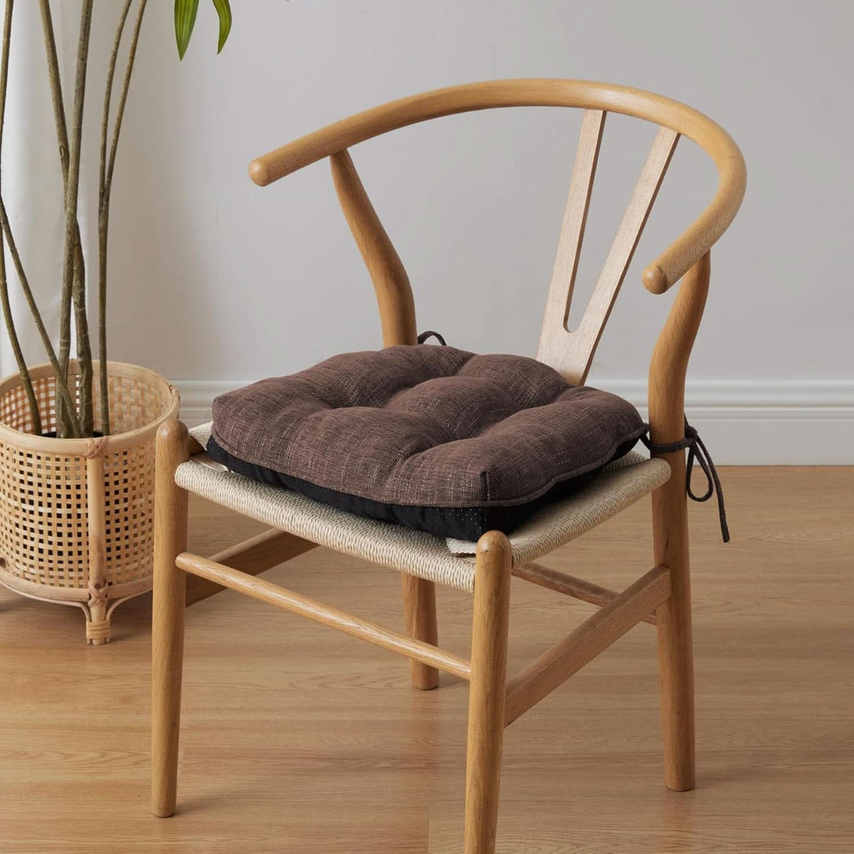 Tufted Memory Foam Dining Chair Cushions Set Of 4 Brown