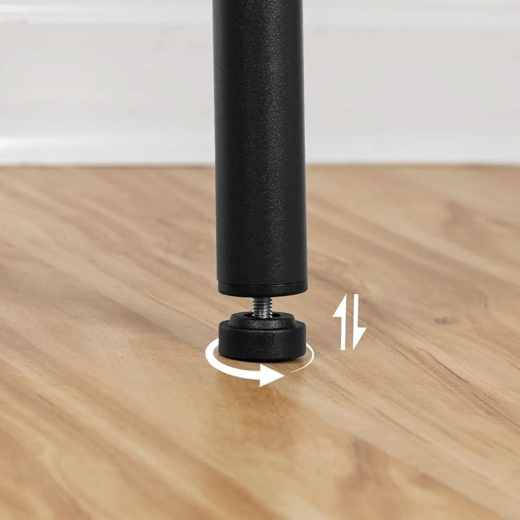 Black Bar Stool Set of 2 Counter Height With Footrest
