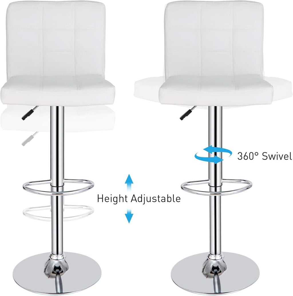X Large White Adjustable Counter Height Bar Stools Swivel 4 Pack
