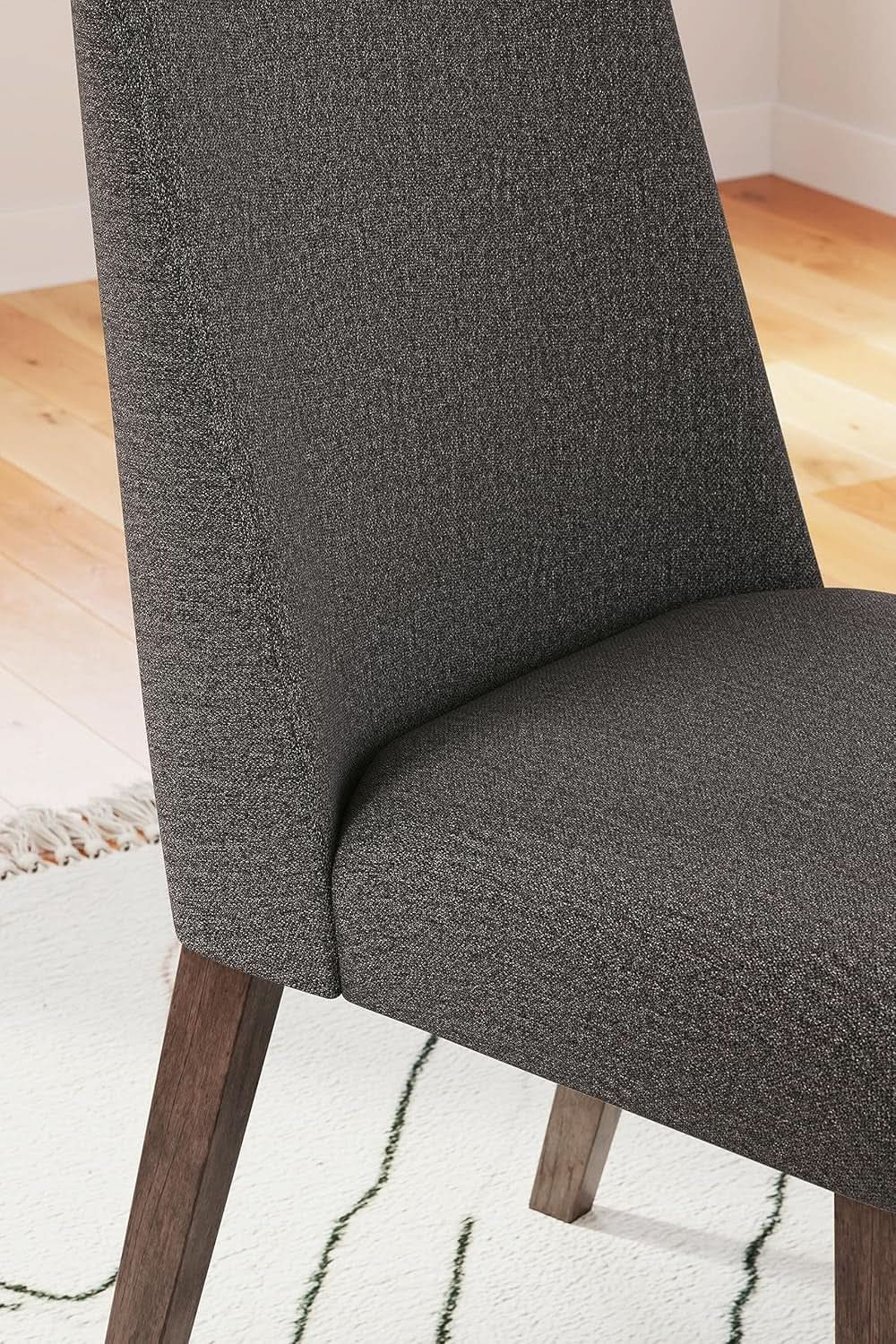 Upholstered Dining Chair, Foam Cushion, Dark Gray Set Of 2