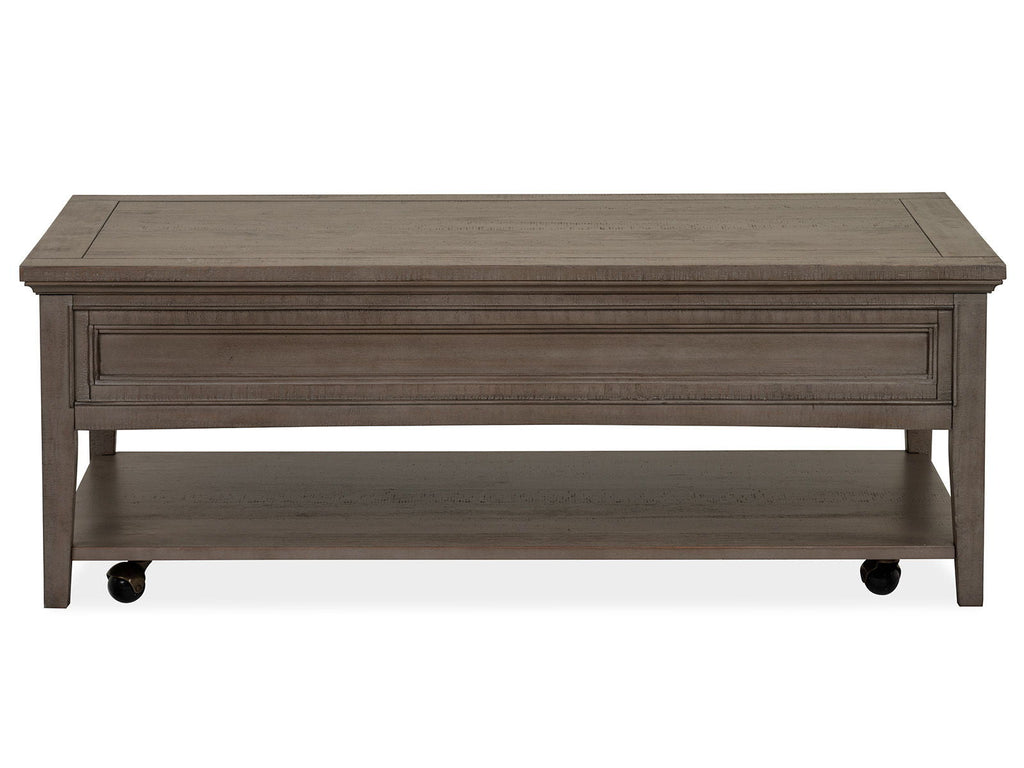 Paxton Place - Rectangular Cocktail Table With Casters - Dovetail Gray