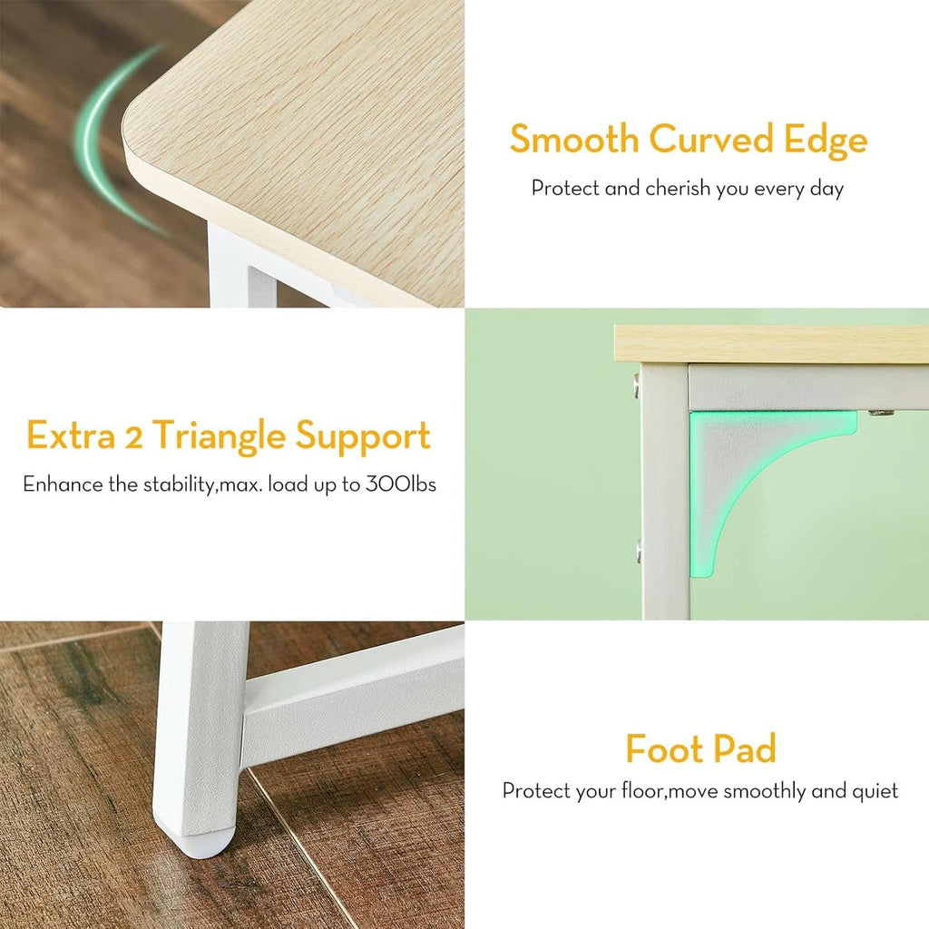Folding Desk 31.5 Inch Oak Wood Small Space Computer Table